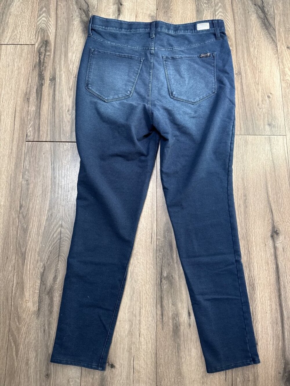 Seven7 Womens Brooks Knit Denim Legging Size 12 Dark Wash Stretch Casual Jeans - Picture 4 of 7